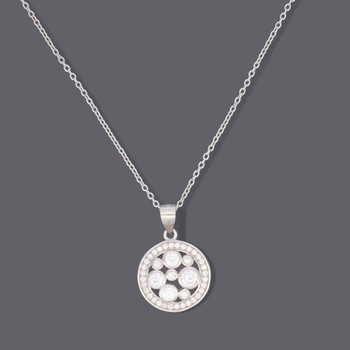 Clear Cz Disc Necklaces