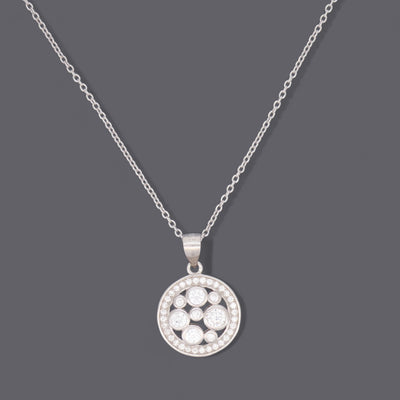 Clear Cz Disc Necklaces