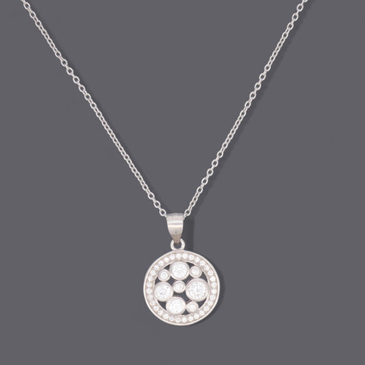 Clear Cz Disc Necklaces