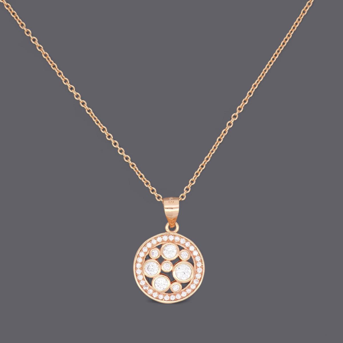 Clear Cz Disc Necklaces