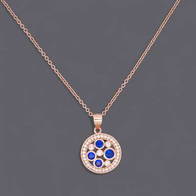 Blue Cz Disc Necklaces
