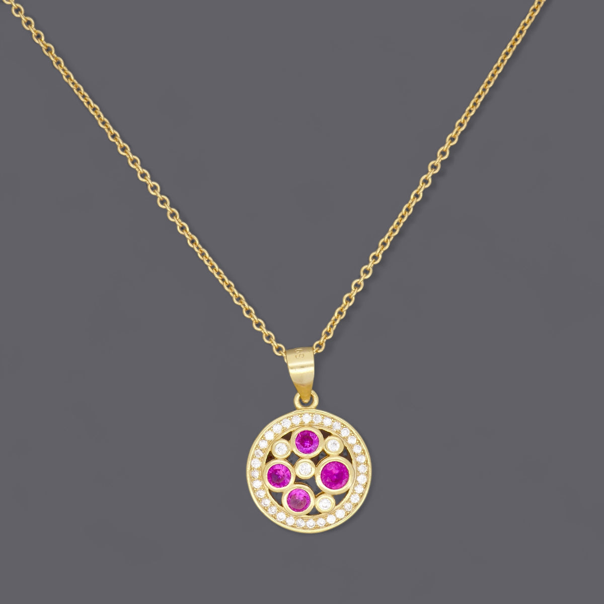 Red Stone Disc Necklaces