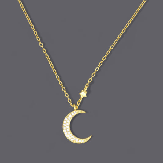 Moon & Star CZ Necklaces