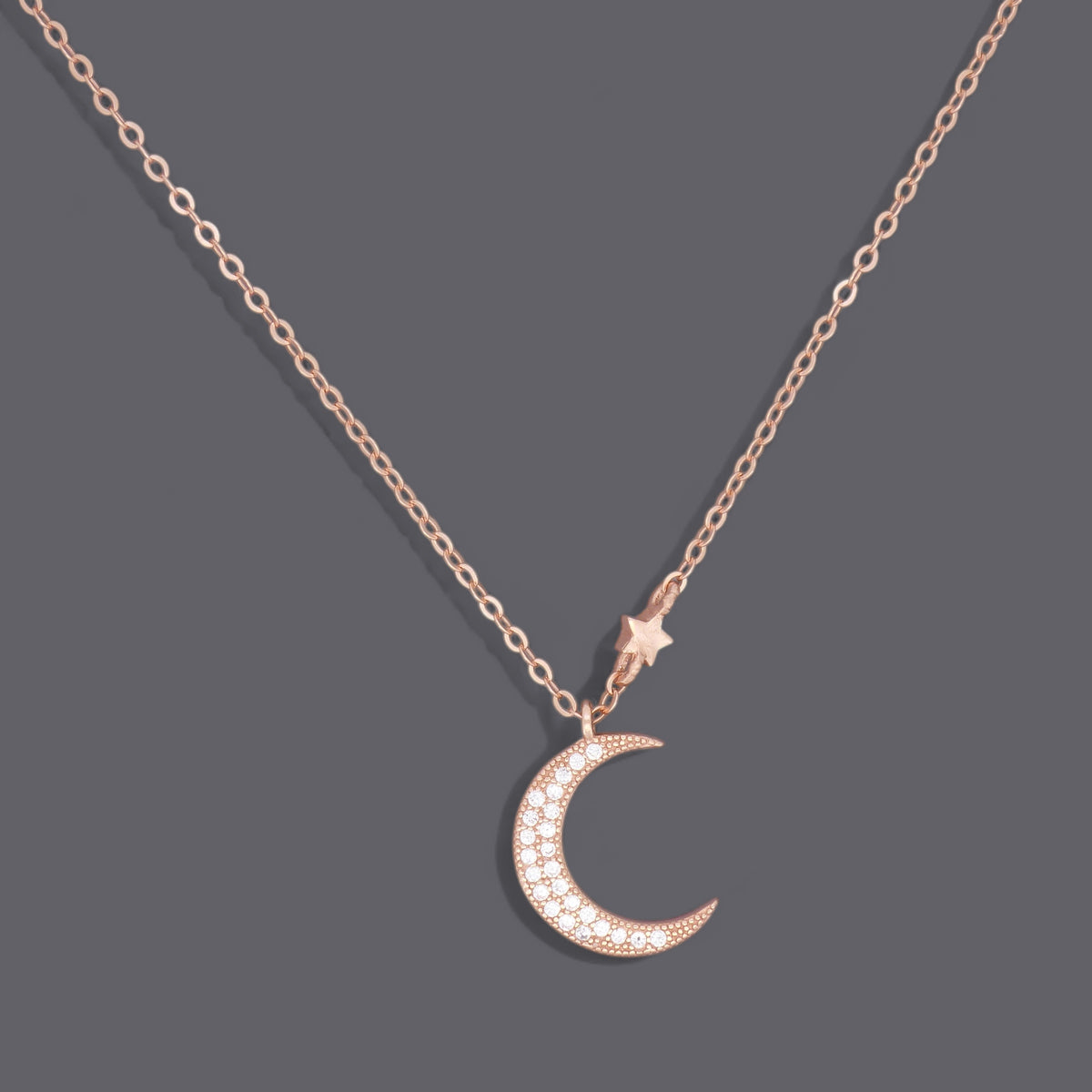 Moon & Star CZ Necklaces