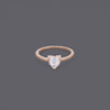 Single Cz Stone Heart Ring