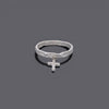 Cross Charm Ring Cz