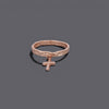 Cross Charm Ring Cz