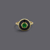 Emerald & Onyx Look Enamel Rings