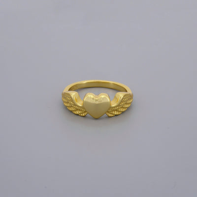 Heart Wing Signet Rings