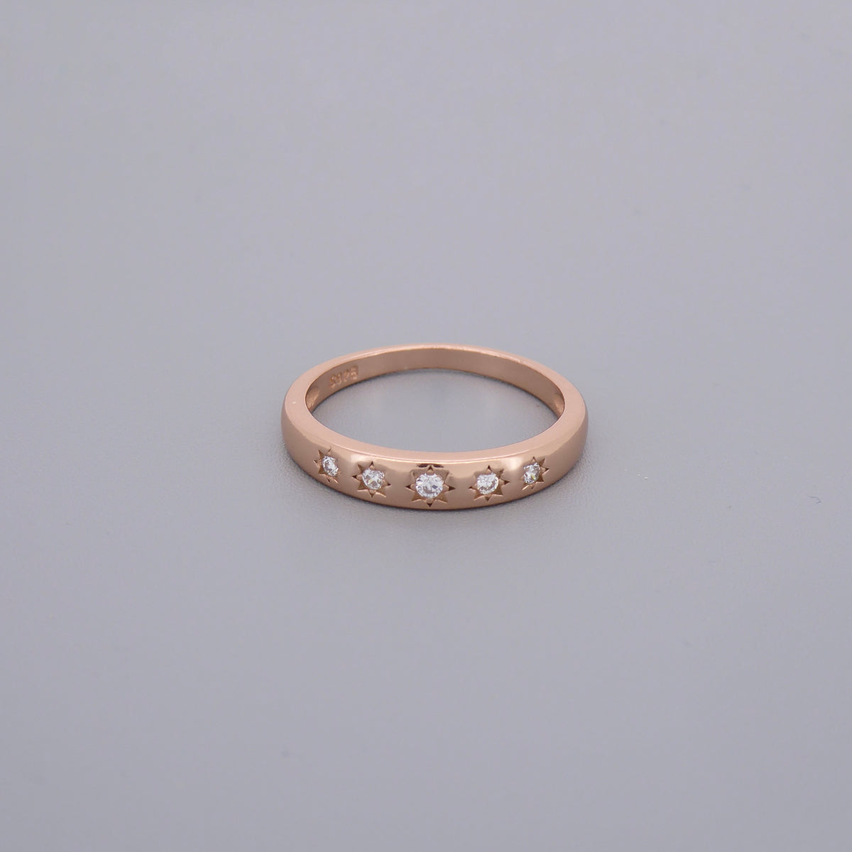Five Stars Cz Signet Rings