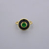 Emerald & Onyx Look Enamel Rings