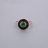 Emerald & Onyx Look Enamel Rings