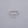 Cross Charm Ring Cz