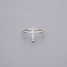 Vertical Cross Cz Ring