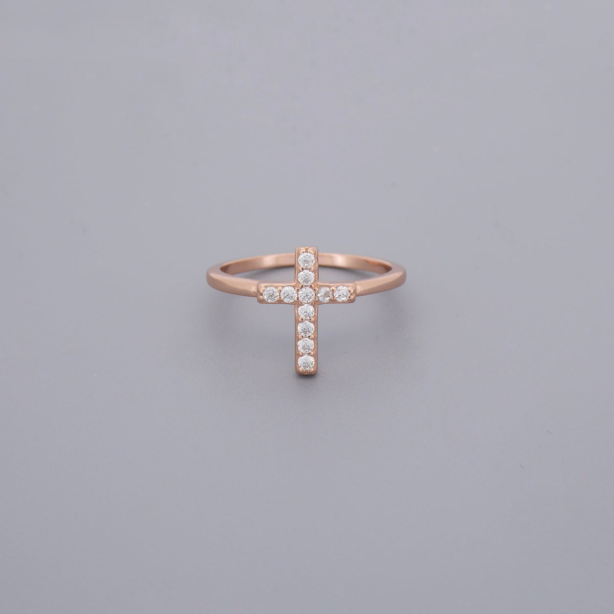 Vertical Cross Cz Ring