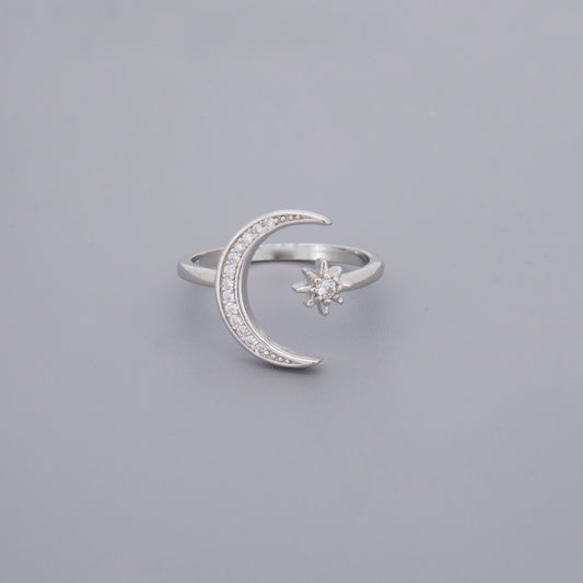 Moon Star Adjustable Rings