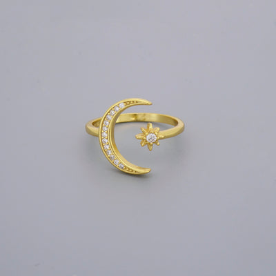 Moon Star Adjustable Rings