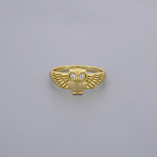 Owl Cz Ring