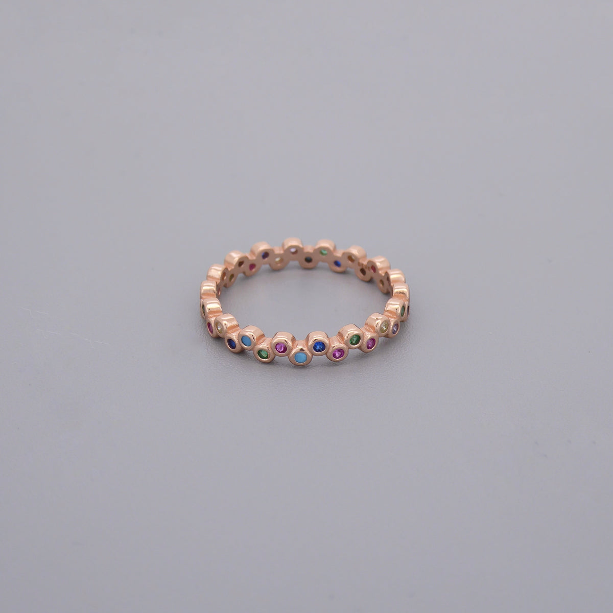 Rainbow All Round Eternity Rings