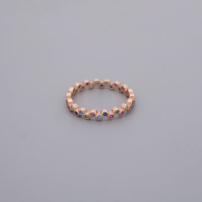 Rainbow All Round Eternity Rings
