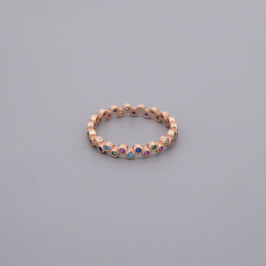 Rainbow All Round Eternity Rings