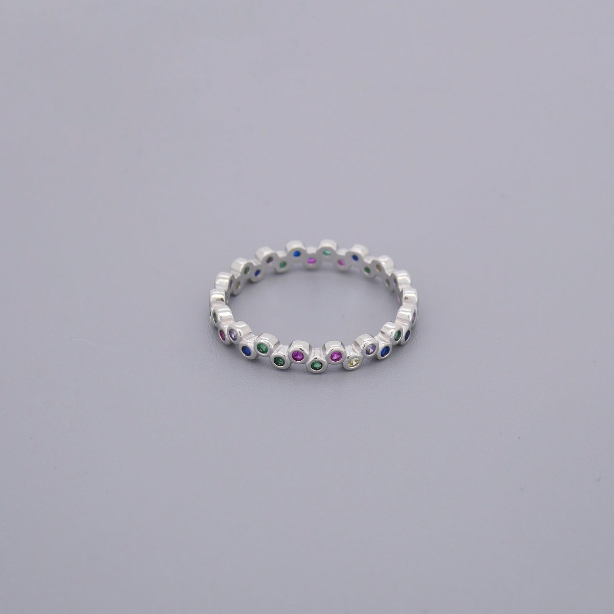 Rainbow All Round Eternity Rings