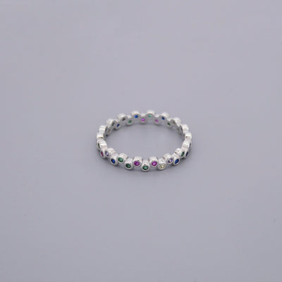 Rainbow All Round Eternity Rings