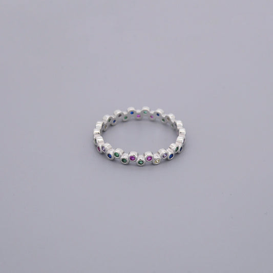 Rainbow All Round Eternity Rings
