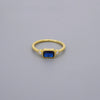 Sapphire Look Square Cz Stone Rings