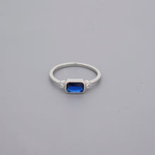 Sapphire Look Square CZ Ring