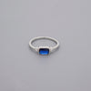 Sapphire Look Square Cz Stone Rings