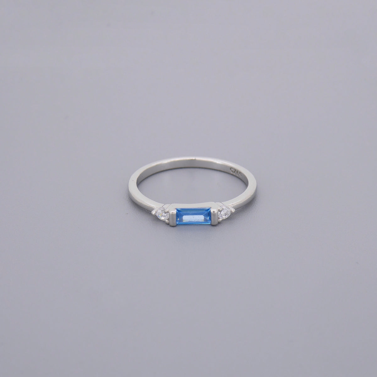 Aquamarine Look Cz Stone Rings