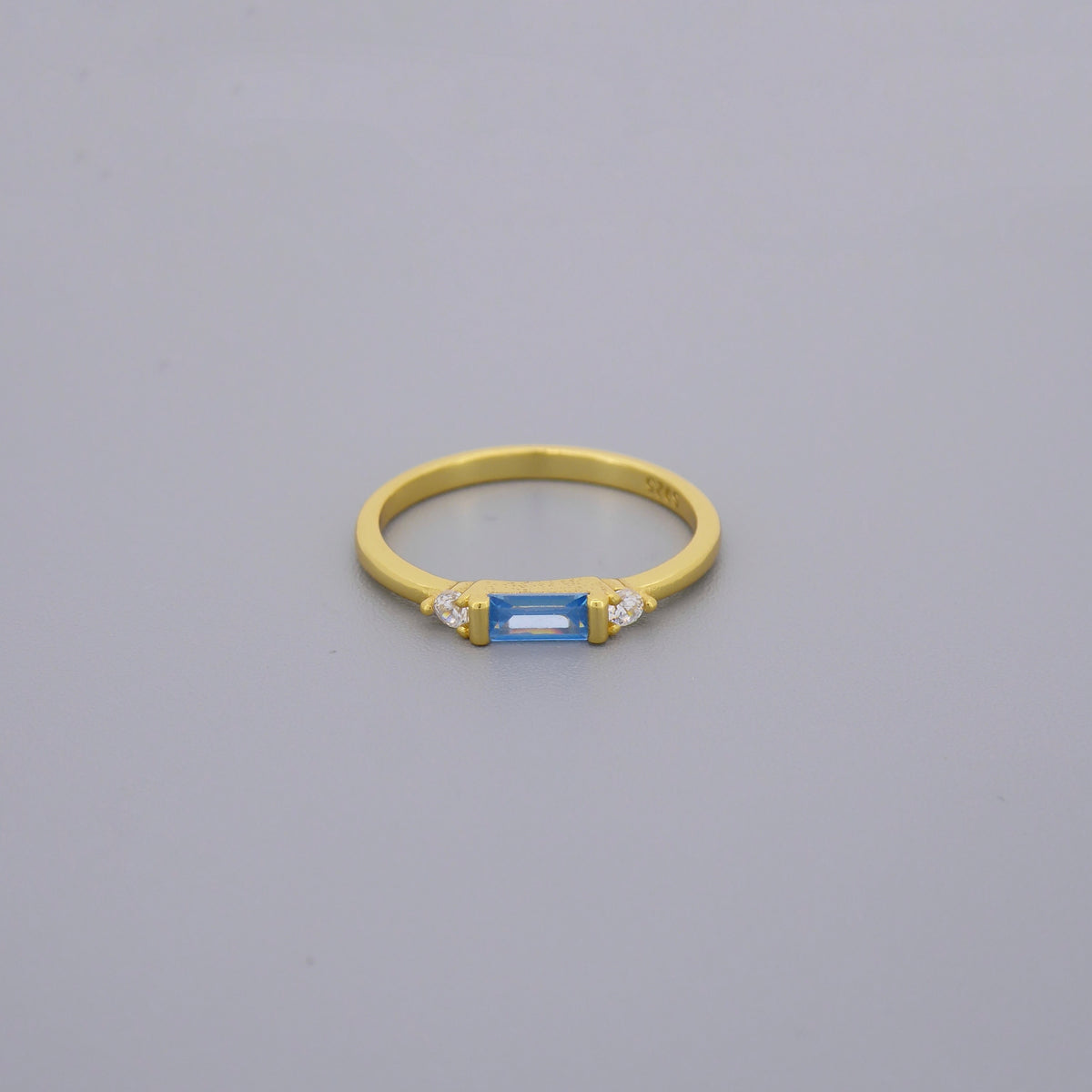 Aquamarine Look Cz Stone Rings