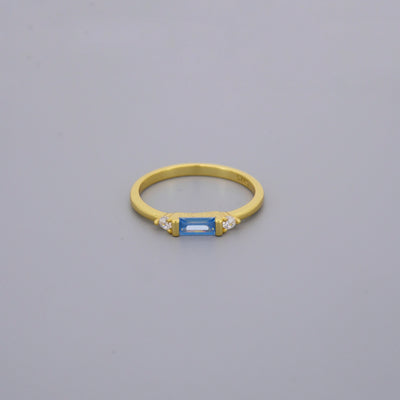 Aquamarine Look Cz Stone Rings