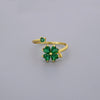 Adjustable Green Clover Rings