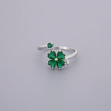 Adjustable Green Clover Rings