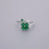 Adjustable Green Clover Rings