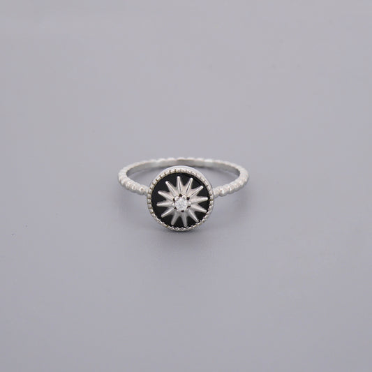 Enamel Star Signet Rings
