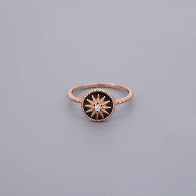 Enamel Star Signet Rings