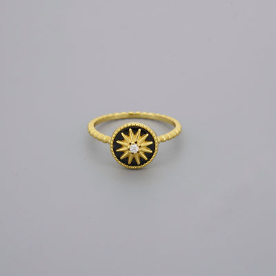 Enamel Star Signet Rings