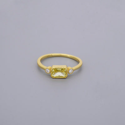 Yellow Diamond Look Cz Rings