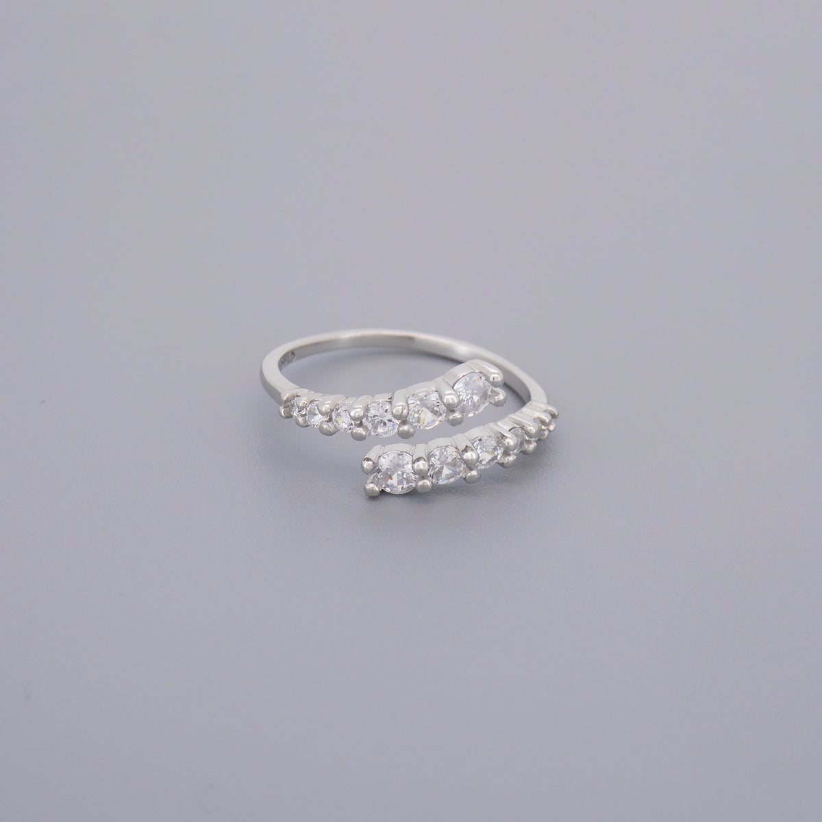 Adjustable CZ Line Ring