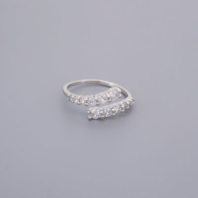 Adjustable CZ Line Ring