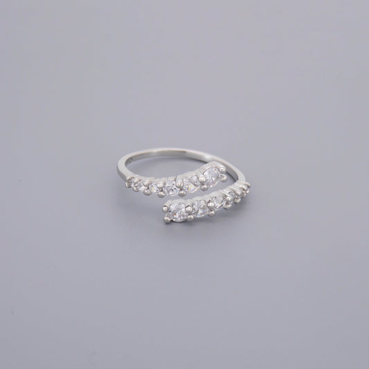 Adjustable CZ Line Ring