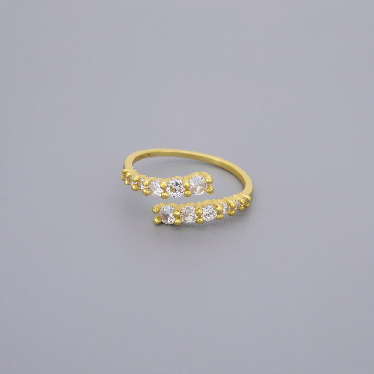 Adjustable CZ Line Ring