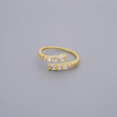 Adjustable CZ Line Ring