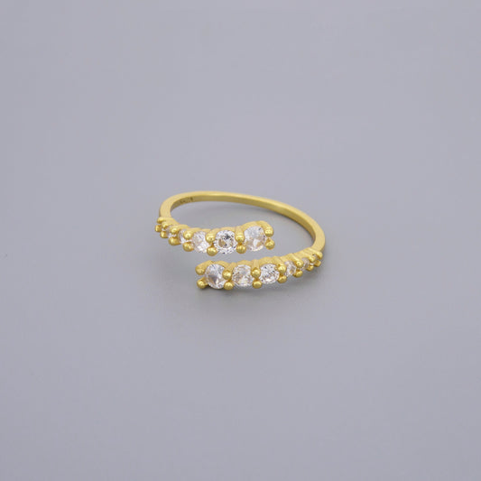 Adjustable CZ Line Ring