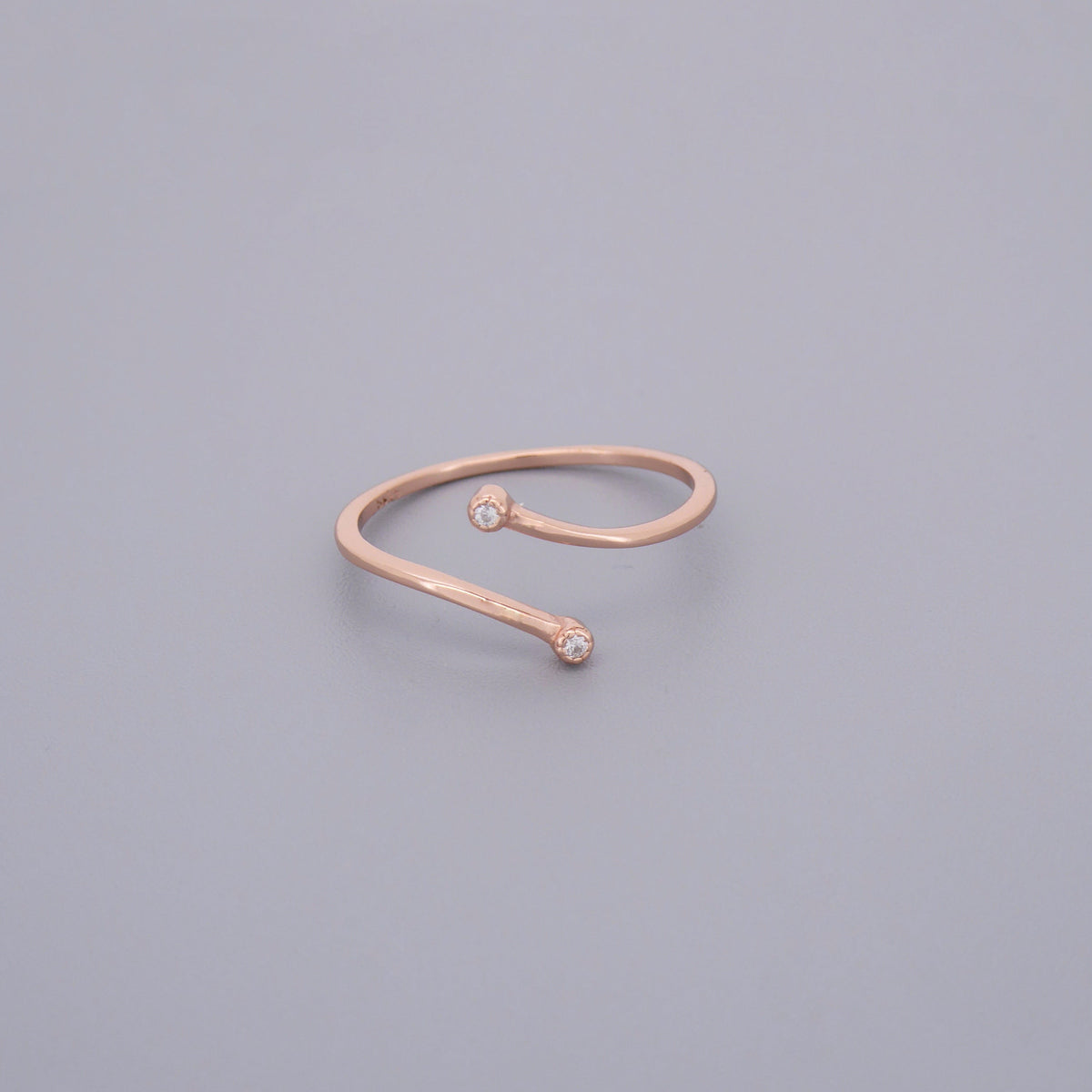 Adjustable Dainty Double Stone Rings