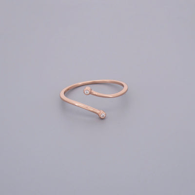 Adjustable Dainty Double Stone Rings