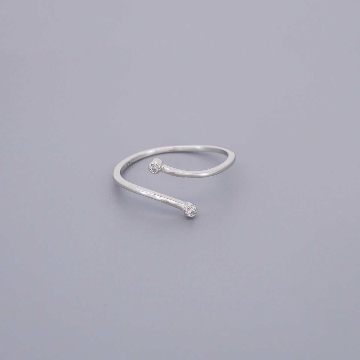 Adjustable Dainty Double Stone Rings